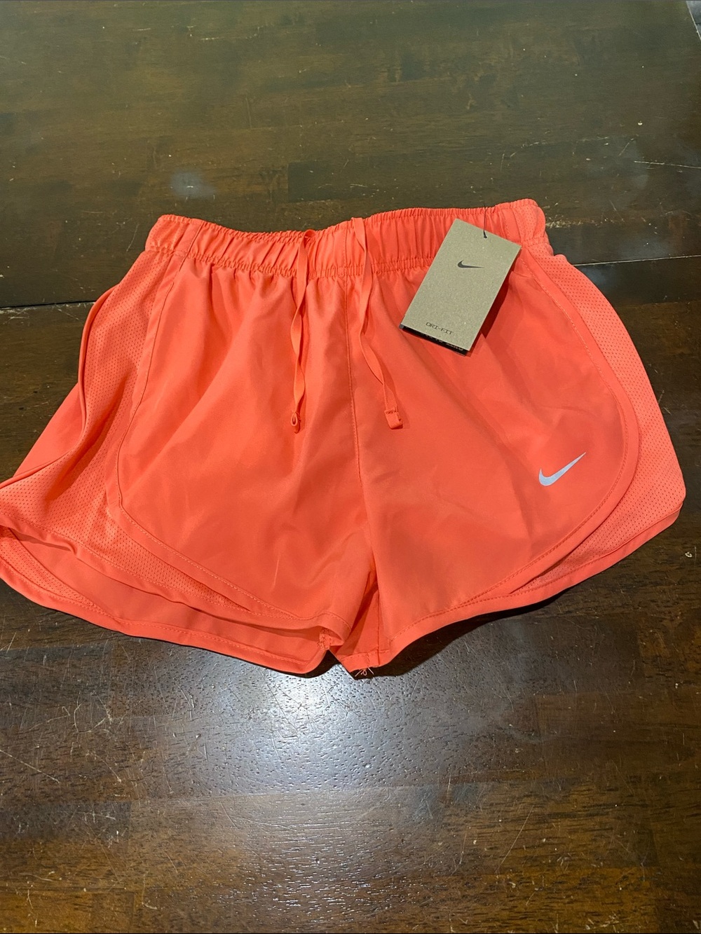 Nike Women’s Coral-Orange Athletic Shorts with Swoosh. NWT. Size XS